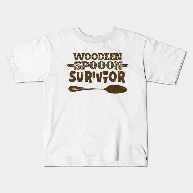 wooden spoon survivor Kids T-Shirt by Aldrvnd